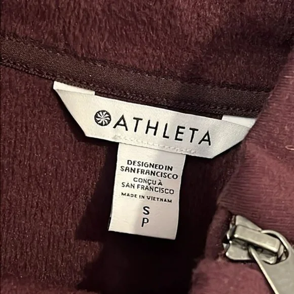 Athleta Decadent Chocolate Cozy Karma Asym Pullover size Small - Picture 14 of 16